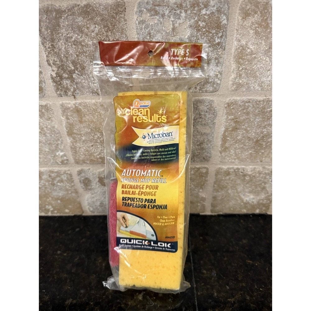 New Old Stock - Quickie Clean Results Type S Sponge Mop Refill Sealed